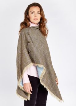 Holzrose 20XZ4273 Dubarry Haselholz-Tweed-Poncho Kleidung Frauen