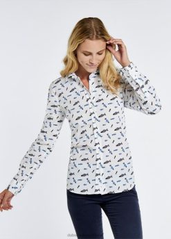 Weiß 20XZ4158 Dubarry Hemd mit Kirschblüten-Print Kleidung Frauen